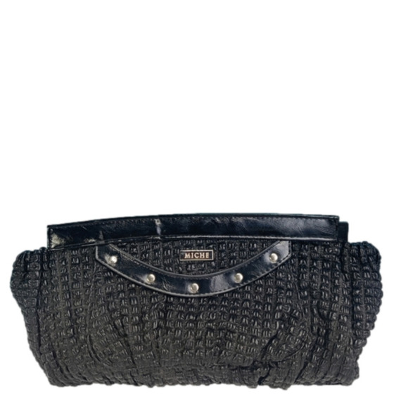 MICHE Classic Handbag Shell Black Puffy Texture Soft Bag Cover Case Magnetic - Picture 1 of 12